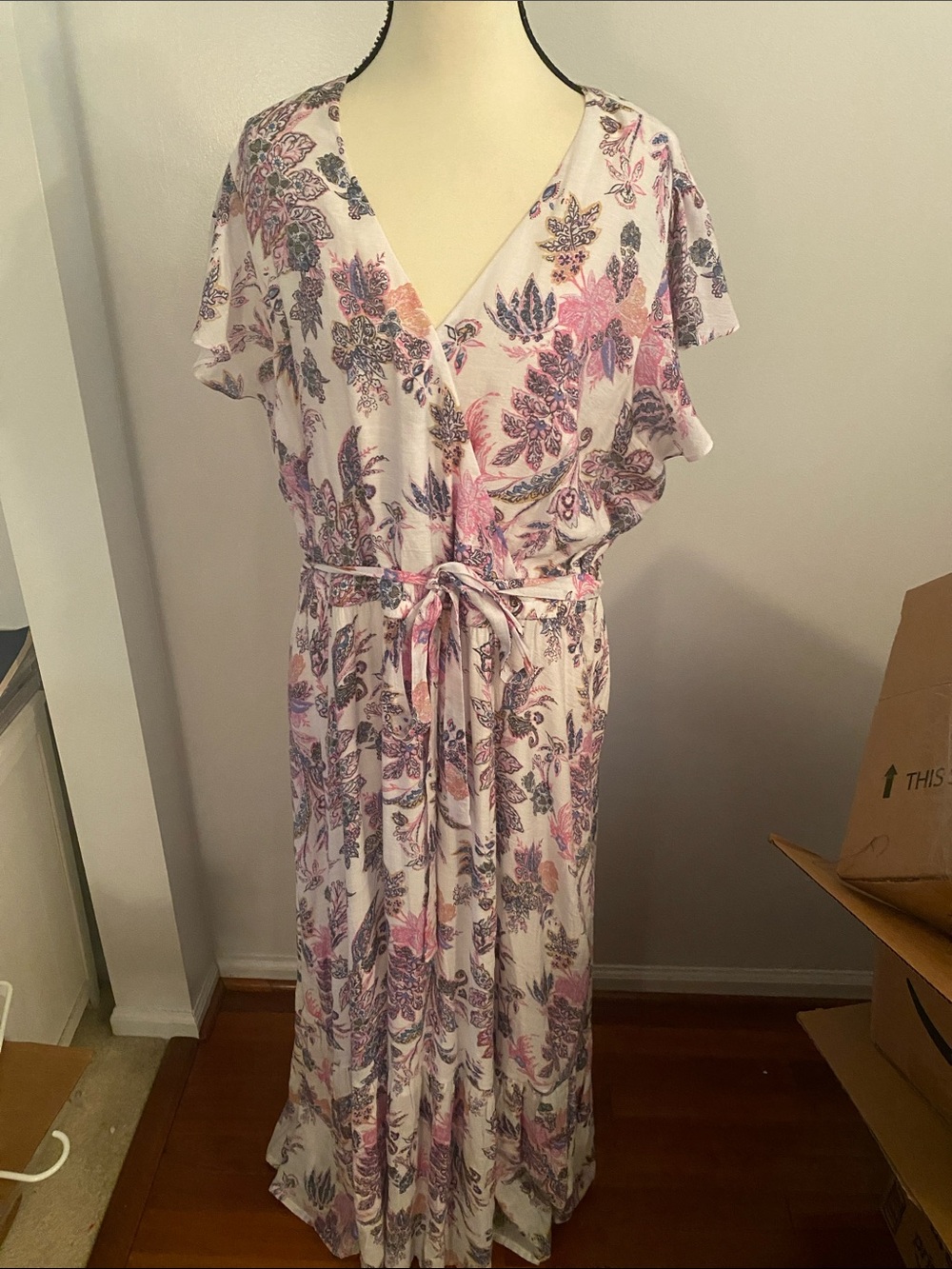Lane Bryant size 18 maxi dress. Tie waist